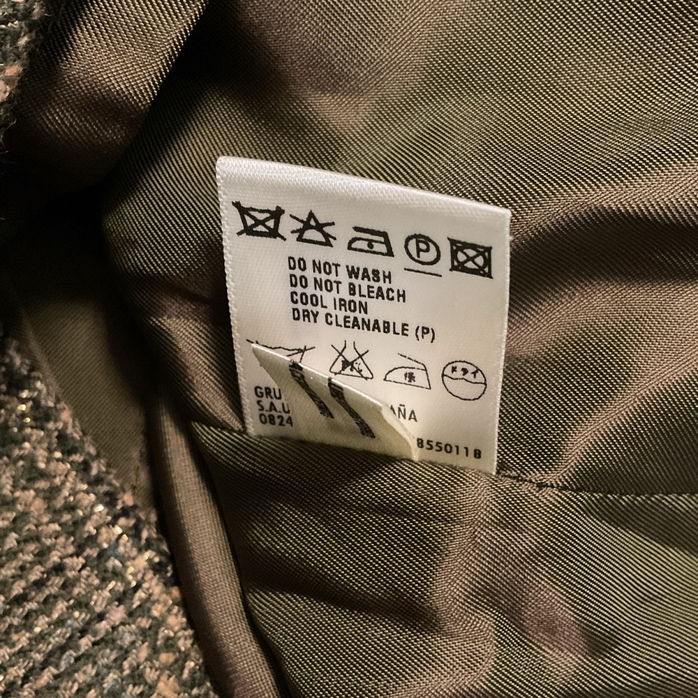 Escada Vintage Plaid Wool Silk Skirt Green - Picture 12 of 13